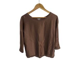 Jigsaw blouse women’s size S purple silk quiet luxury